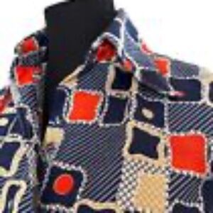 GROOVY VINTAGE 70'S COLLARED WOMENS SHIRT FITTED VIBRANT COLOR | PATTERN SML